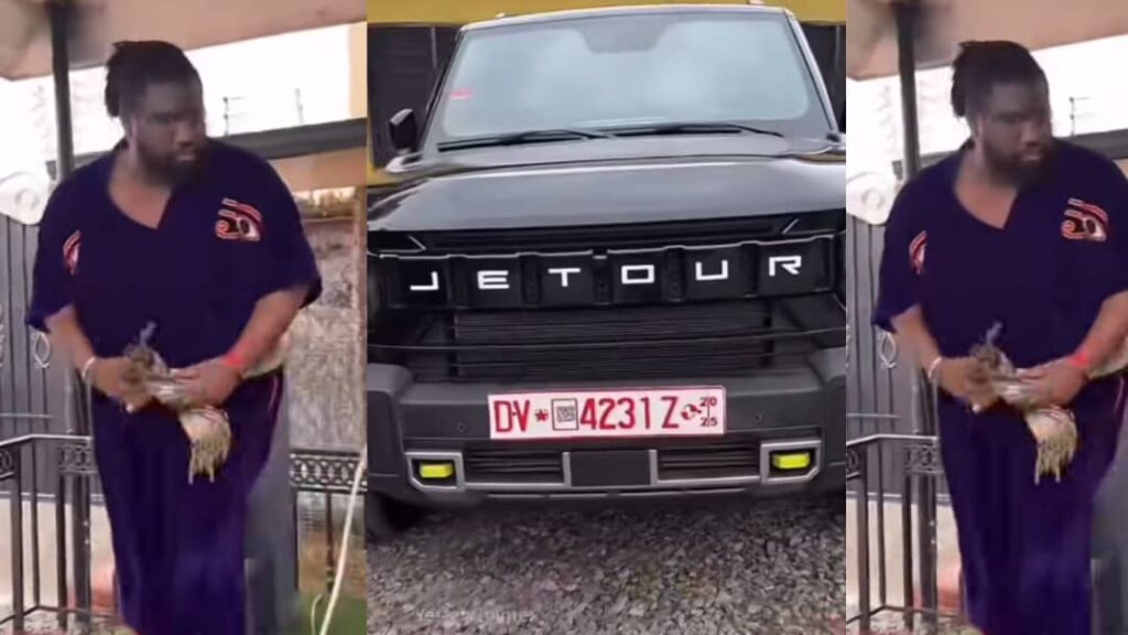 Bishop Ajagurajah happily flaunts car gift from a church member