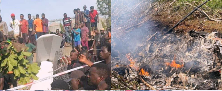 Helicopter Crashes at Tema Community One, Multiple Fatalities Reported.