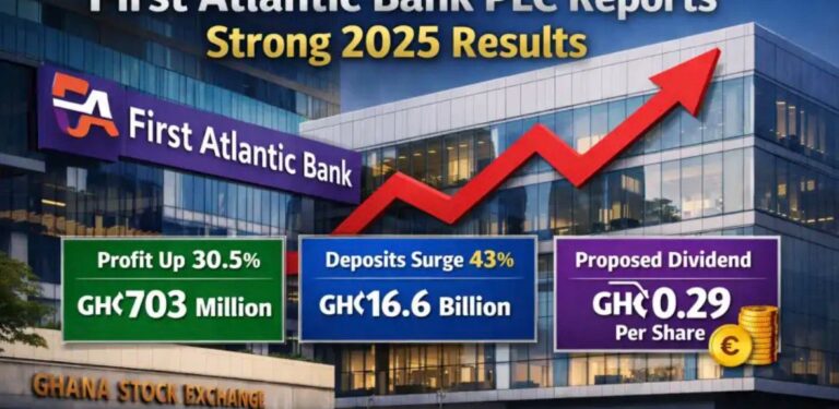 First Atlantic Bank Earnings Jump 30% as Deposits Surge, Proposes GHS 0.29 Dividend